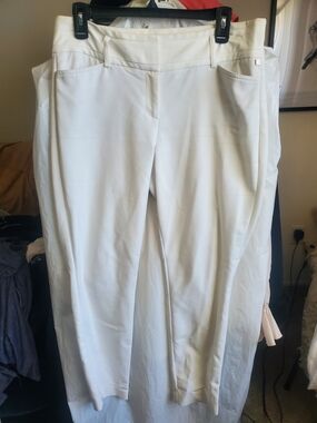 Ivanka Trump White Dress Pants with Label Detailing
